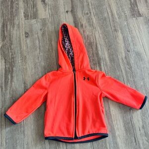 Orange Under Armour zip up hoodie size 18 months